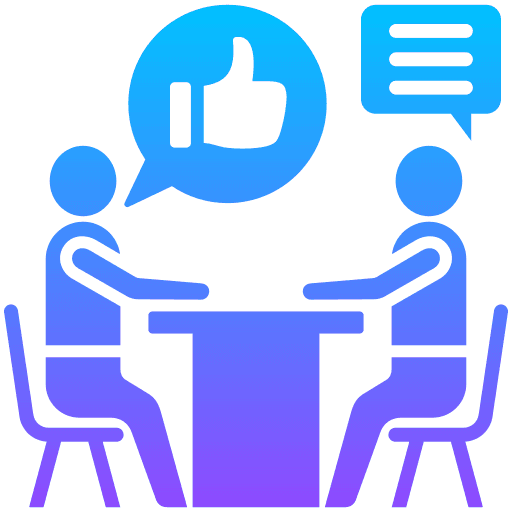 Icon representing final interview and selection discussion