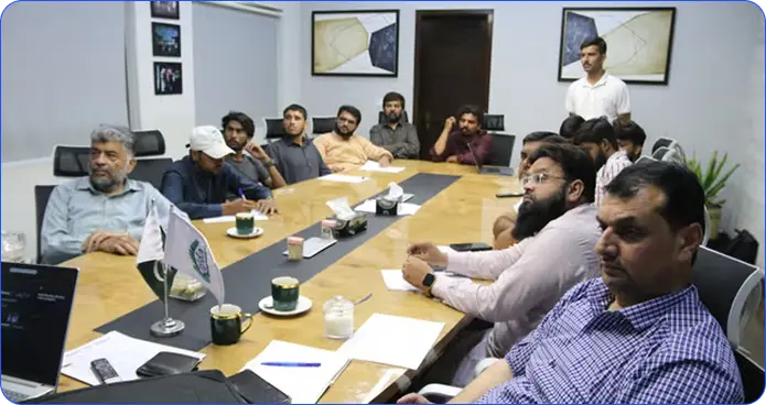 Team meeting around a conference table